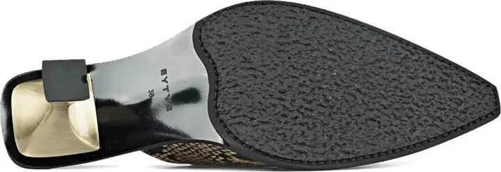 Snake-Print Leather Mules - Image 5