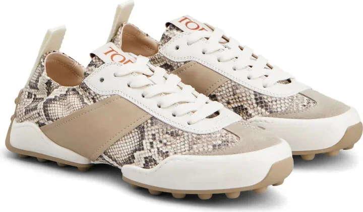 Snake-Print Leather Sneakers - Image 2