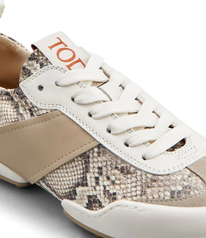 Snake-Print Leather Sneakers - Image 5