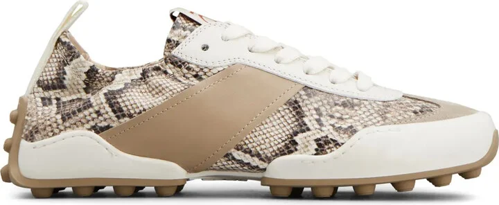 Snake-Print Leather Sneakers