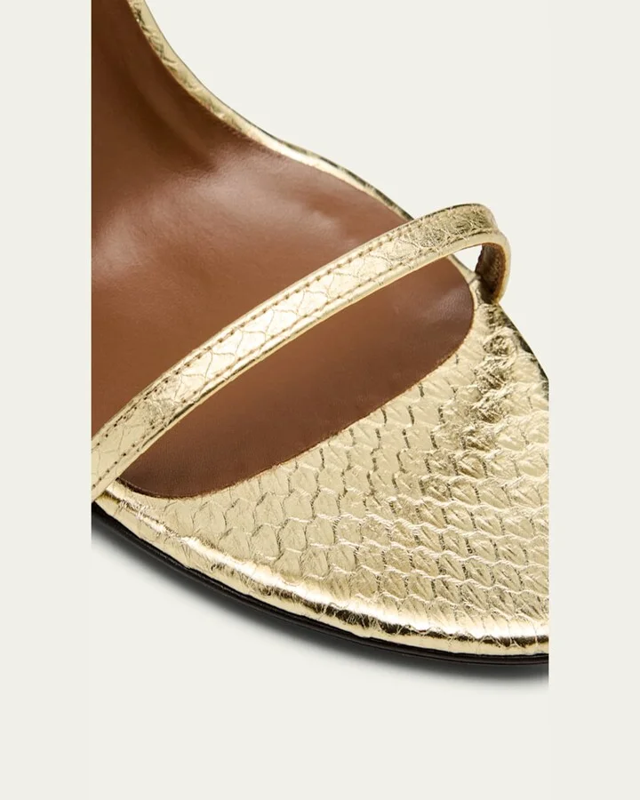 Snakeskin Ankle Strap Stiletto Sandals - Image 8