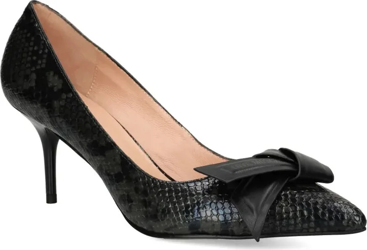 Snakeskin Bow Pumps - Image 2