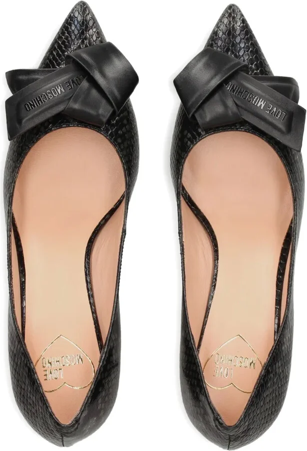 Snakeskin Bow Pumps - Image 3