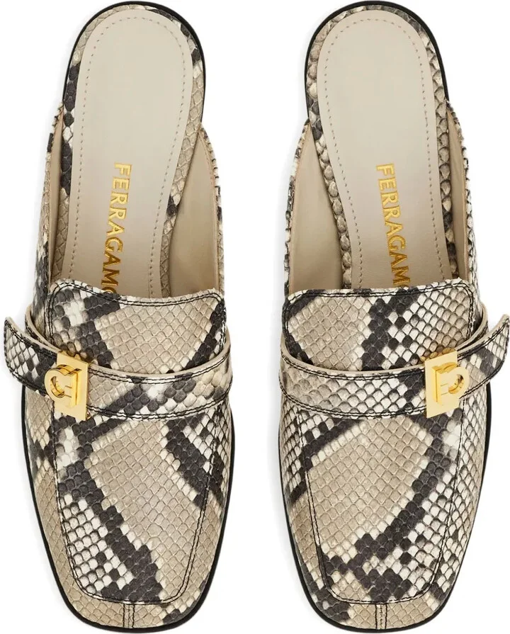 Snakeskin Buckle Mules - Image 4
