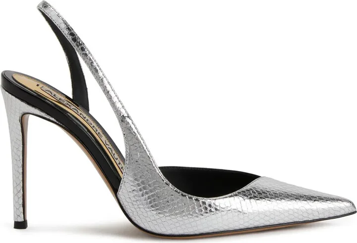 Snakeskin-Effect 105mm Leather Pumps
