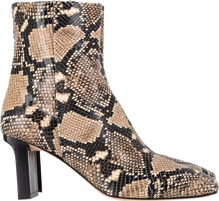 Snakeskin-Effect Ankle Boots in Animal Print Leather
