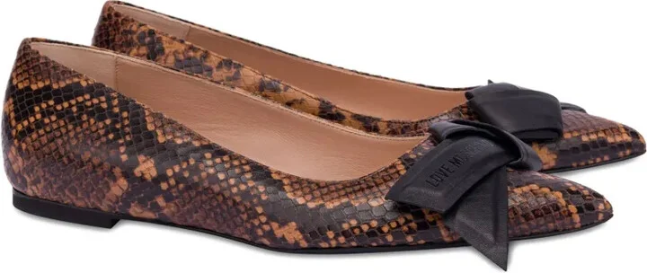 Snakeskin-Effect Ballerina Shoes - Image 2