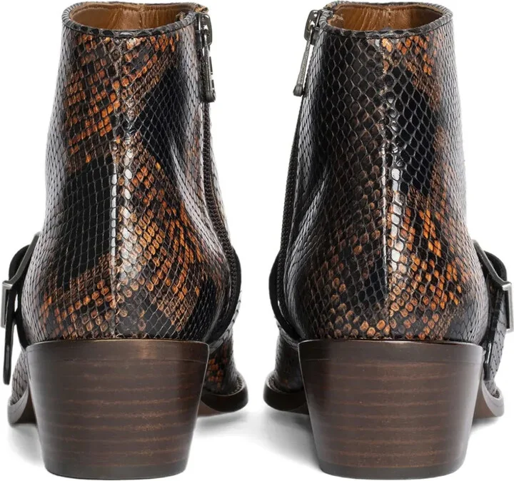 Snakeskin-Effect Buckle Boots - Image 3