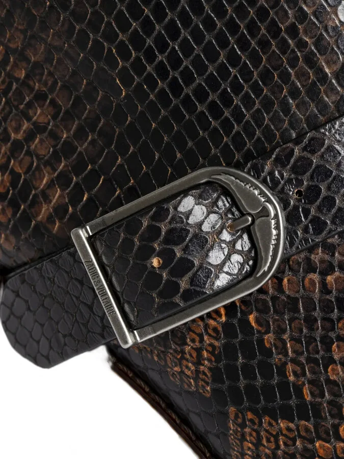 Snakeskin-Effect Buckle Boots - Image 4