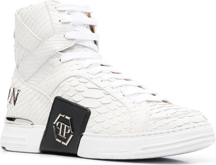 Snakeskin-Effect High-Top Sneakers - Image 2