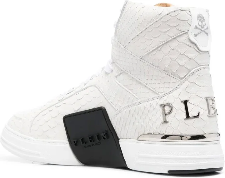 Snakeskin-Effect High-Top Sneakers - Image 3