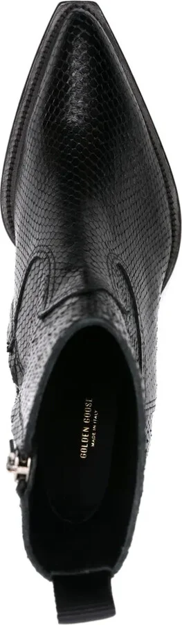 Snakeskin-Effect Leather Ankle Boots - Image 4