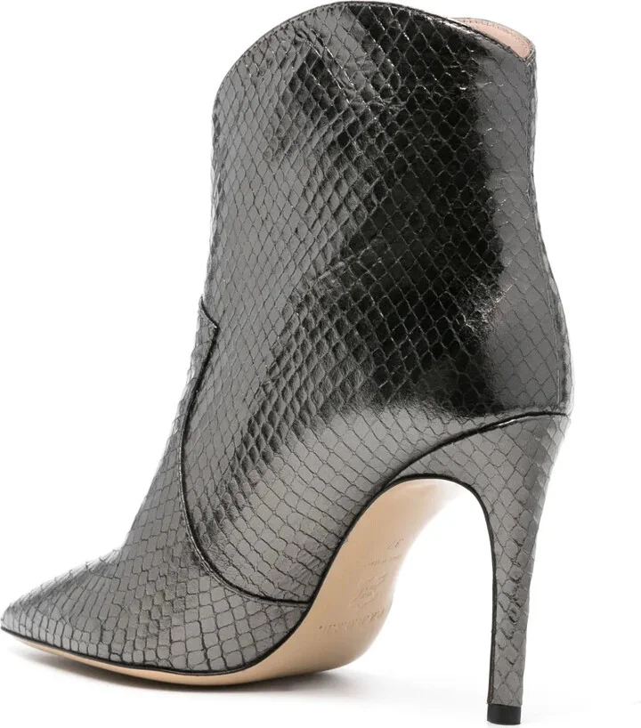 Snakeskin-Effect Leather Boots - Image 3