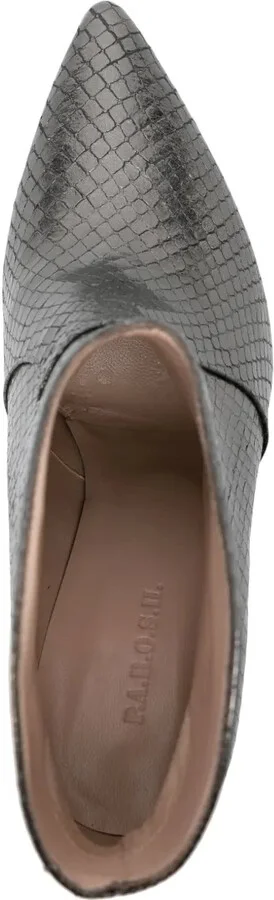 Snakeskin-Effect Leather Boots - Image 4