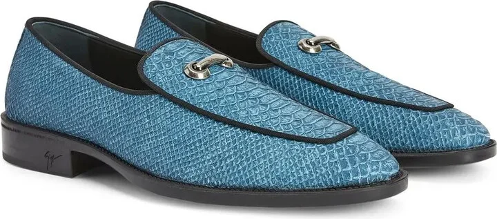Snakeskin-Effect Leather Loafers - Image 2