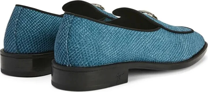 Snakeskin-Effect Leather Loafers - Image 3