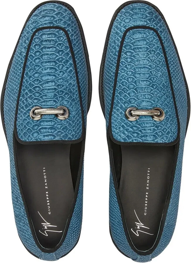 Snakeskin-Effect Leather Loafers - Image 4