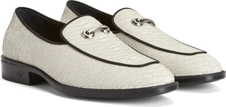 Snakeskin-Effect Leather Loafers - Image 2