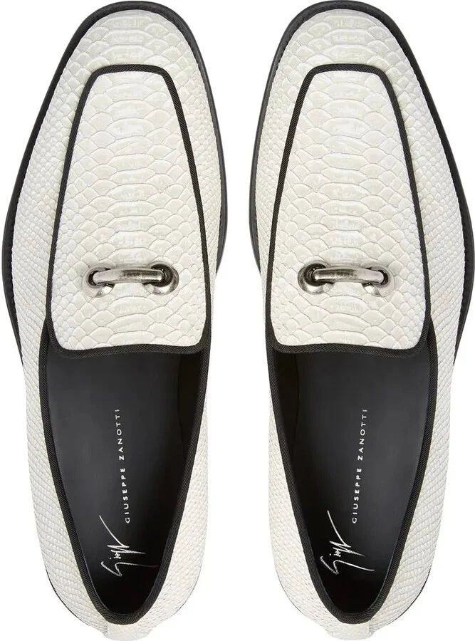 Snakeskin-Effect Leather Loafers - Image 4