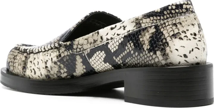 Snakeskin-Effect Leather Loafers - Image 3