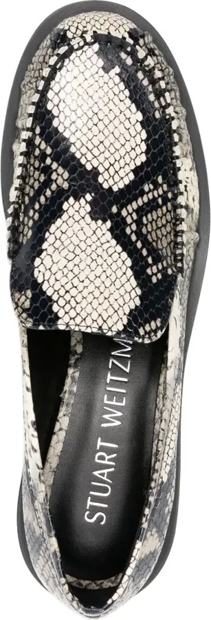 Snakeskin-Effect Leather Loafers - Image 4