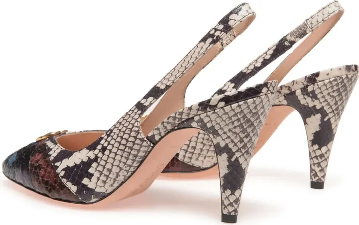 Snakeskin-Effect Leather Pumps - Image 3
