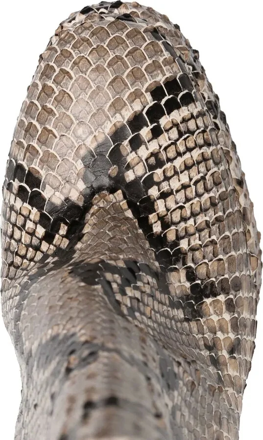 Snakeskin-Effect Platform Ankle Boots - Image 4