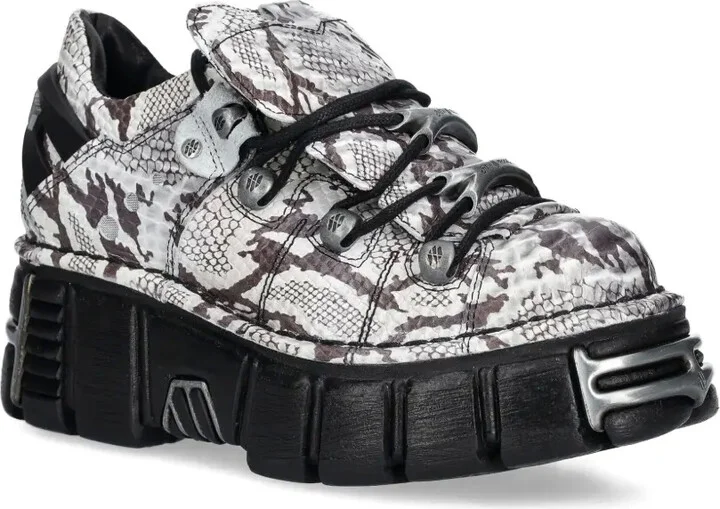 Snakeskin-Effect Platform Sneakers - Image 2