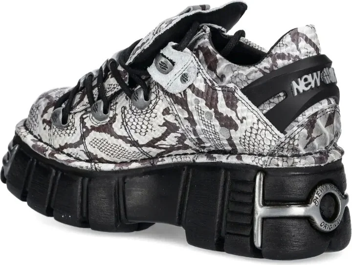 Snakeskin-Effect Platform Sneakers - Image 3