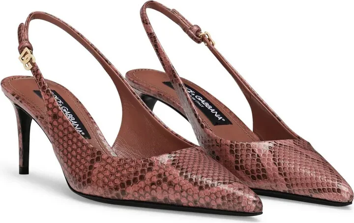 Snakeskin-Effect Slingback Pumps - Image 2