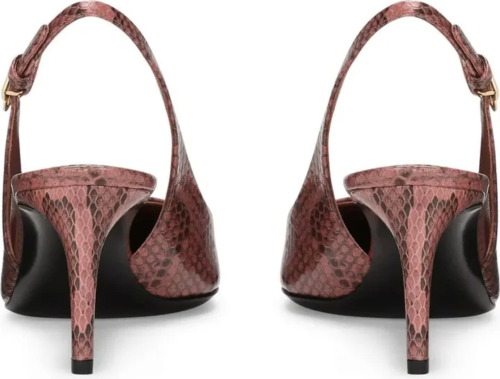 Snakeskin-Effect Slingback Pumps - Image 3
