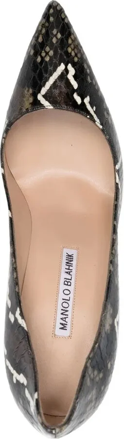 Snakeskin-Effect Stiletto Pumps - Image 4