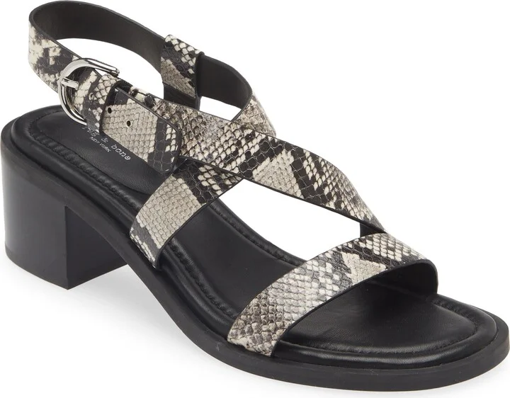 Snakeskin Embossed Slingback Sandal