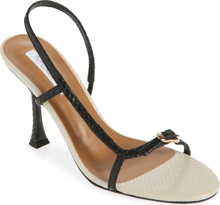 Snakeskin Embossed Slingback Sandal