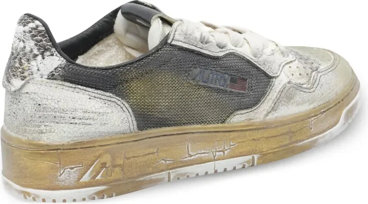 Snakeskin-Panelled Leather Sneakers - Image 3