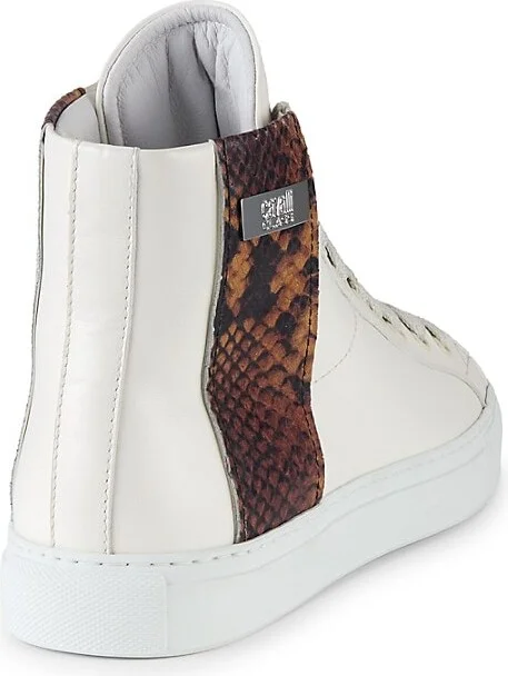 Snakeskin Print Leather High-Top Sneakers - Image 3