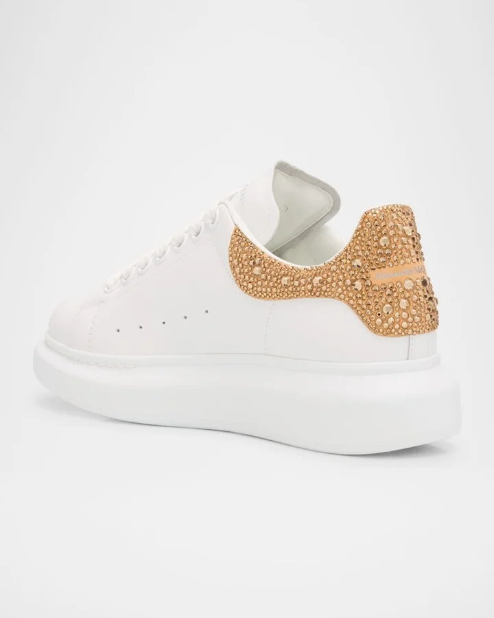 Snakeskin-Print Leather Oversized Low-Top Sneakers - Image 4