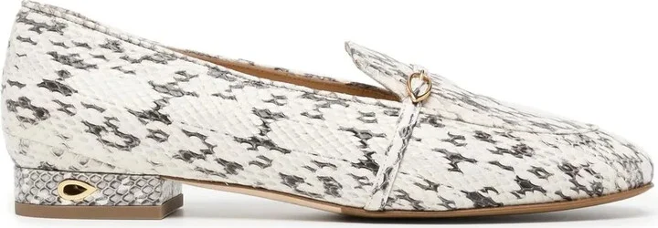 Snakeskin Print Loafers