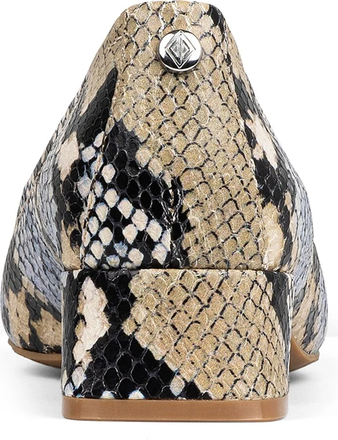 Snakeskin Print Mid Heel Pump - Image 2