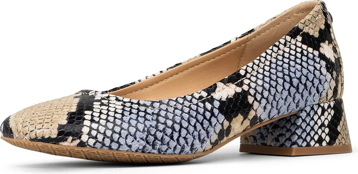 Snakeskin Print Mid Heel Pump - Image 8