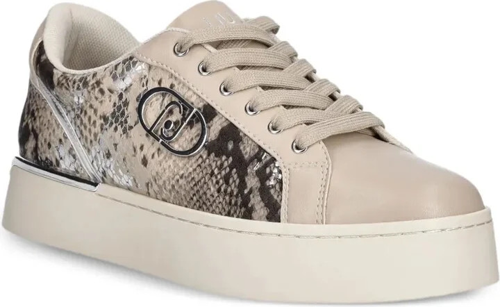Snakeskin-Print Panelled Sneakers - Image 2