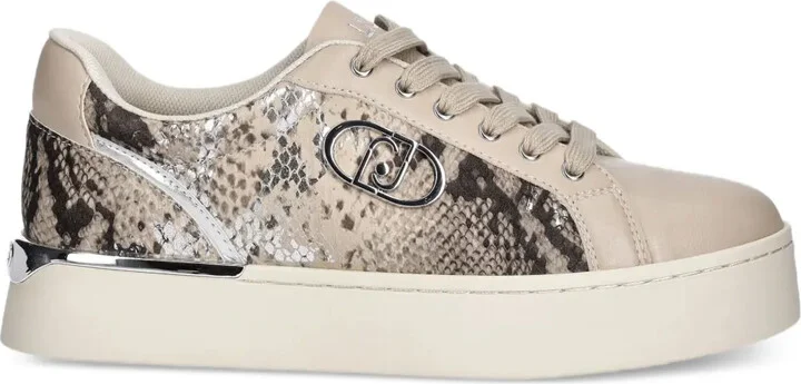 Snakeskin-Print Panelled Sneakers