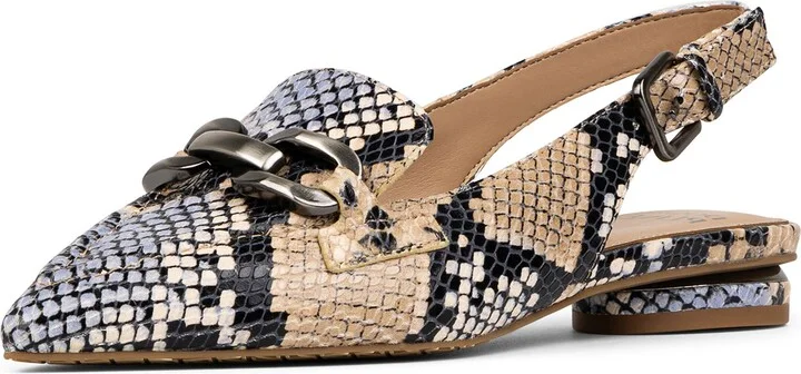 Snakeskin Print Slingback Loafer Mule - Image 7