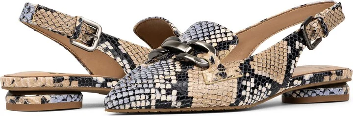Snakeskin Print Slingback Loafer Mule - Image 8