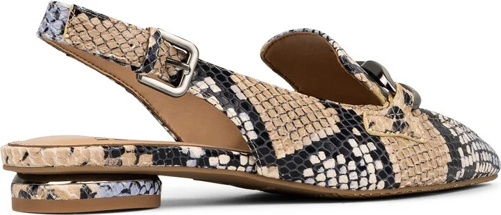 Snakeskin Print Slingback Loafer Mule - Image 9