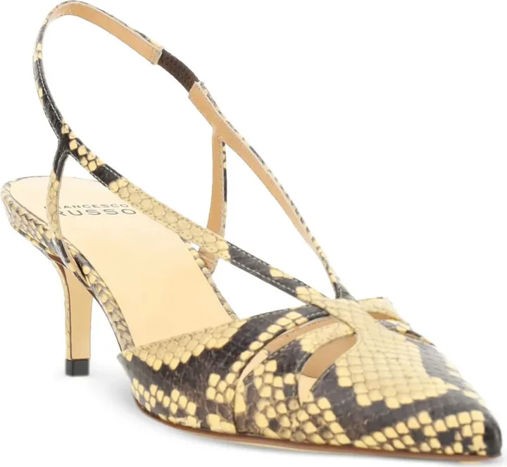 Snakeskin-Print Slingback Pumps - Image 2