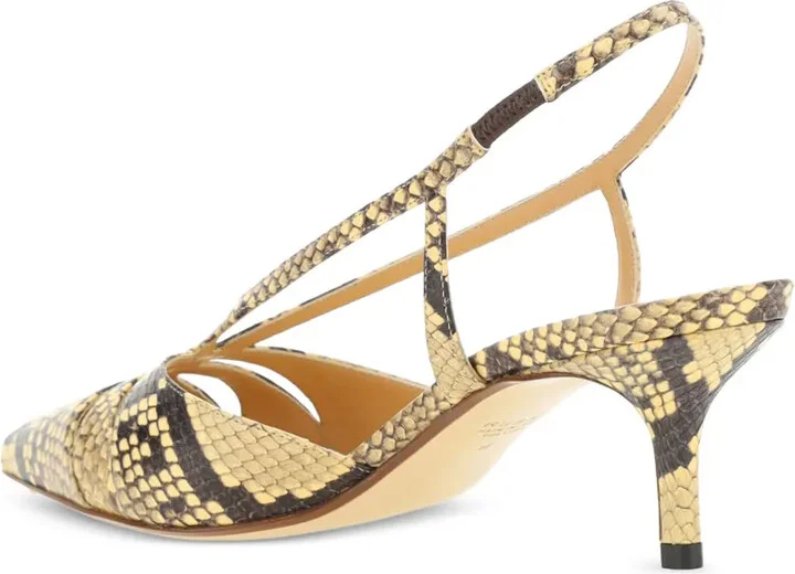 Snakeskin-Print Slingback Pumps - Image 3