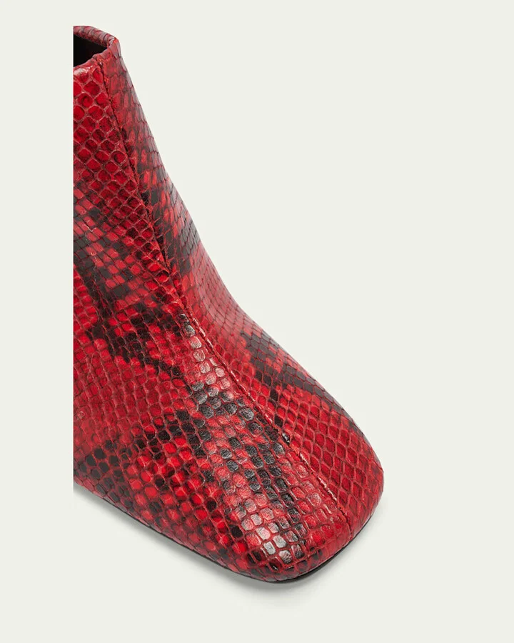 Snakeskin Printed Leather Wedge Mules - Image 5