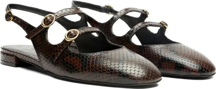 Snakeskin Slingback Flat Pumps - Image 2