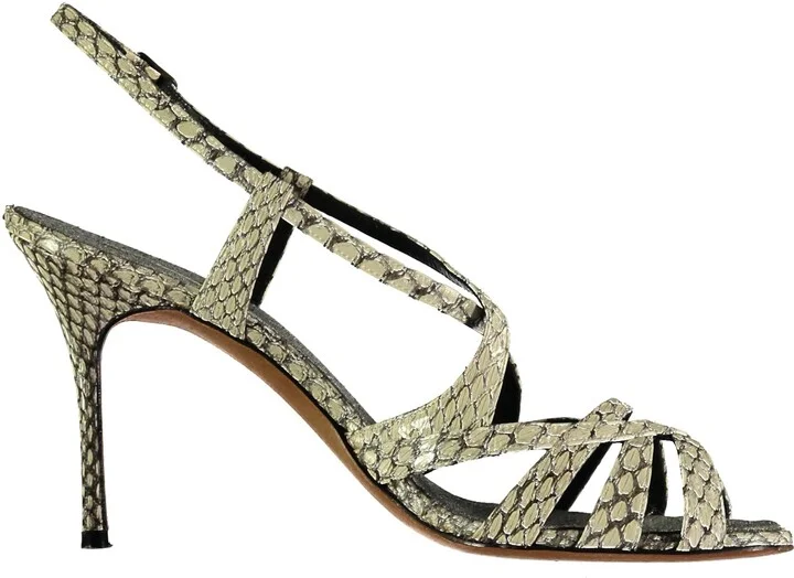 Snakeskin Strappy Heel Sandals